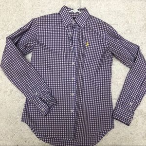 Ralph Lauren size 4 purple and white check shirt